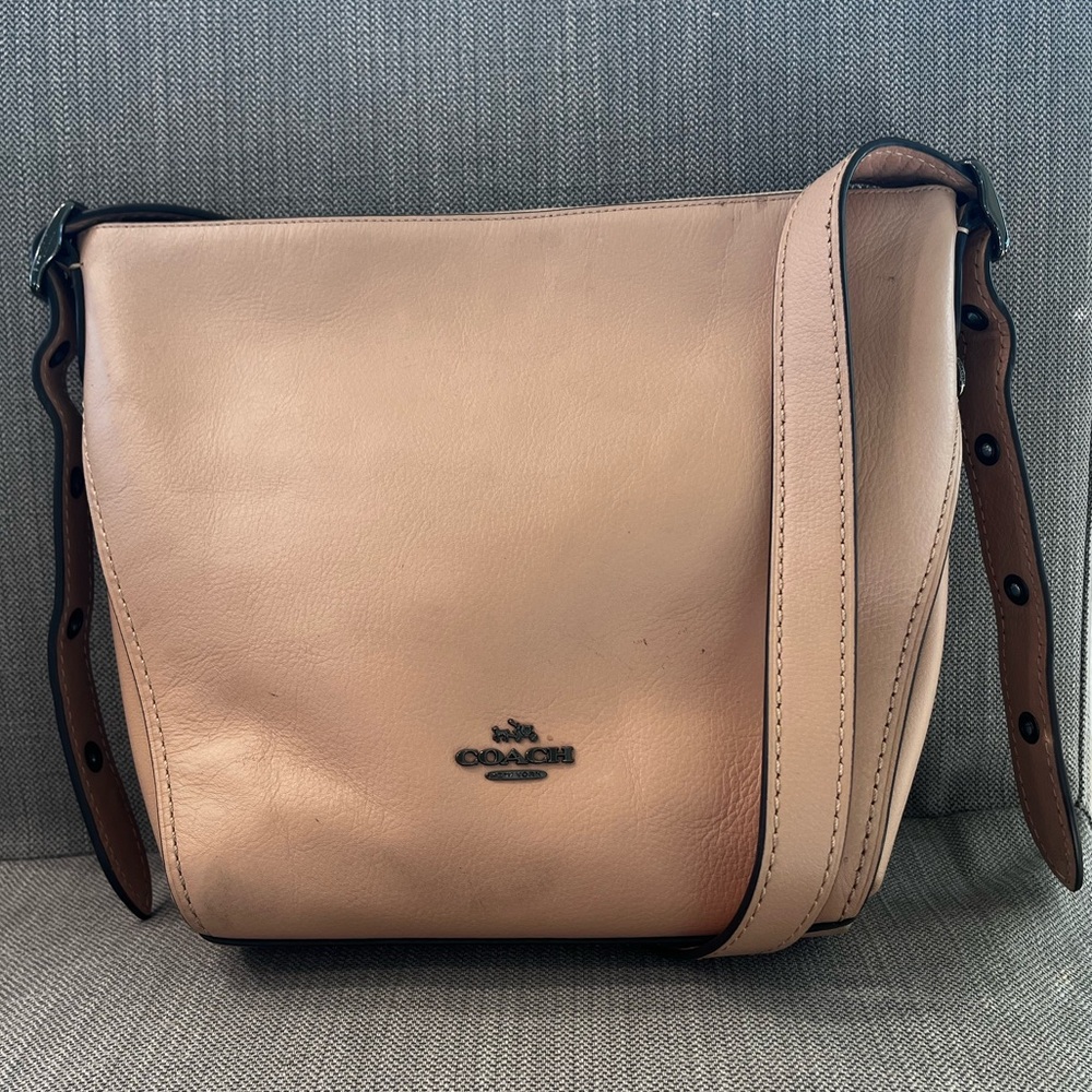 Coach Small Dufflette Leather Crossbody Bag Beachwood - Picture 2 of 16